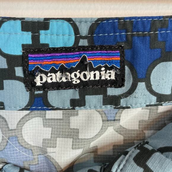 Patagonia Mens Stretch Planing Board Shorts Swim Trunks Eureka Blue Unlined 32 - Picture 8 of 13